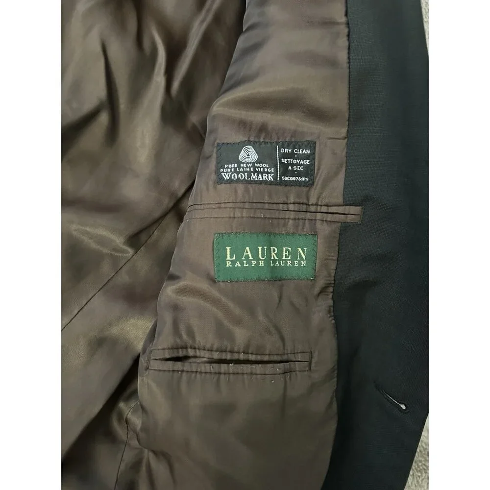 Lauren Ralph Lauren 100% Pure New Wool 2 Button Blazer Sport Coat Jacket Sz 38R